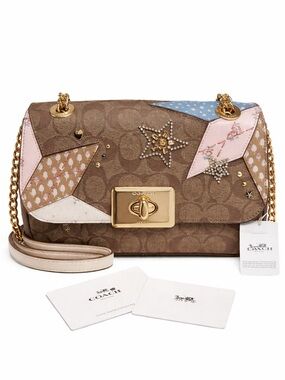 Coach Cassidy Crossbody in Signature Canvas with Star Patchwork NWT